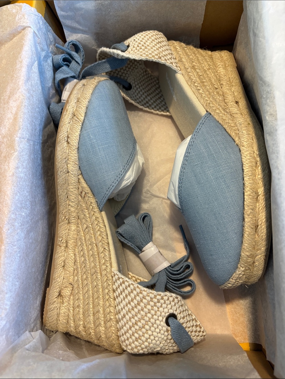 Soludos Light Blue Lyon Espadrille Wedge Sandals NWT